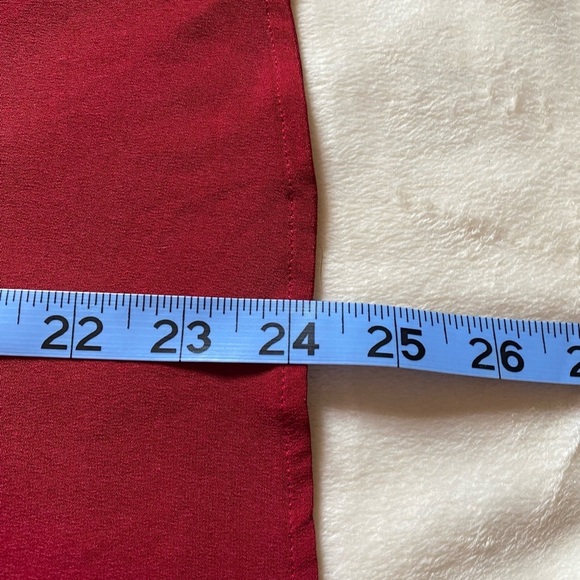 Nordstrom Sz L Classic Red Button-Up Women's Silk Blouse - Picture 9 of 10